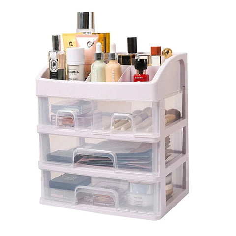 Three-Layer Plastic Desktop Organizer Box with Drawers for Home Office Storage And Organization