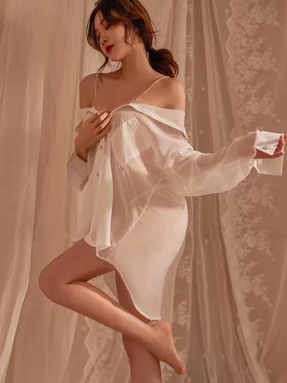 Imported Finley Shirt Style Sheer Lingerie