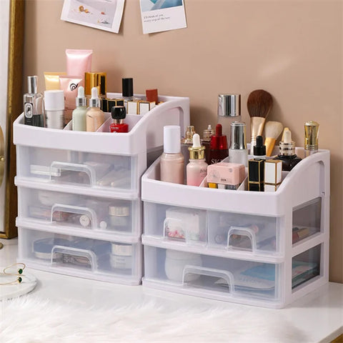 Three-Layer Plastic Desktop Organizer Box with Drawers for Home Office Storage And Organization