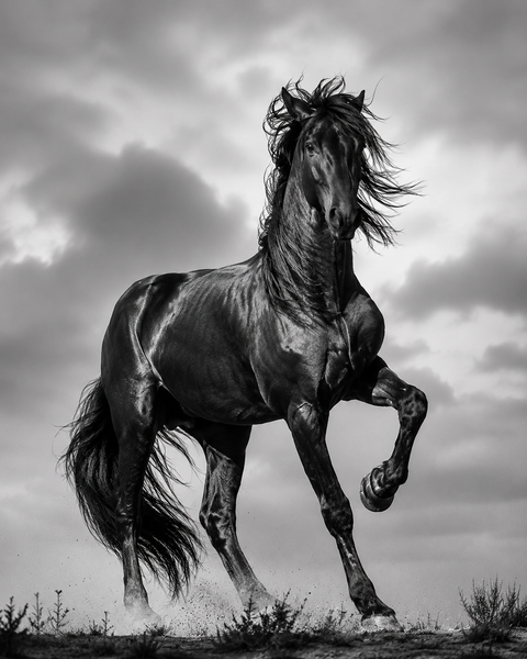 3-Piece Majestic Black Horse Canvas Wall Art Set – Luxury Equestrian Prints for Living Room, Bedroom & Office Décor