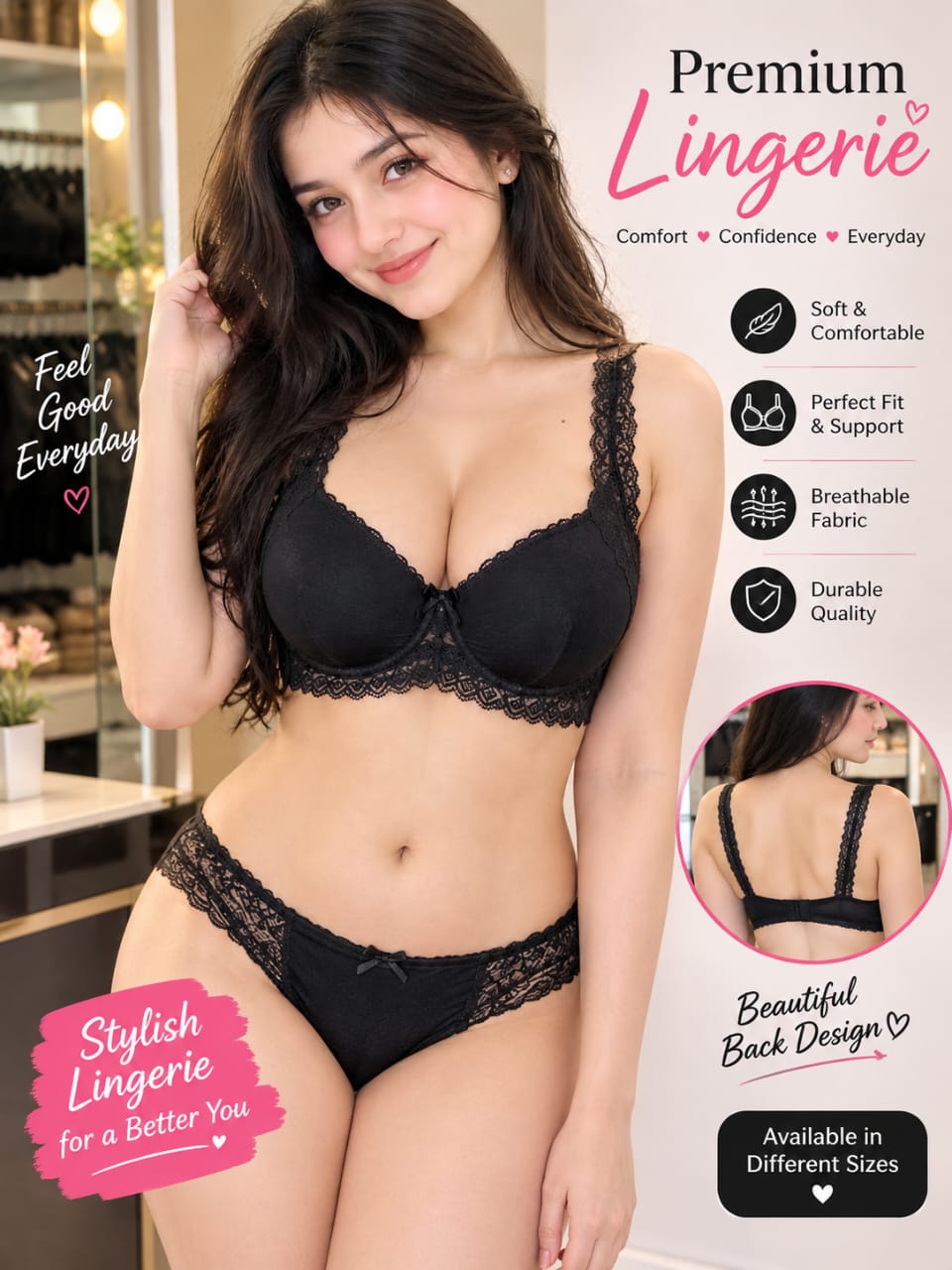 Bridal Lace Padded Bra & Panty Set